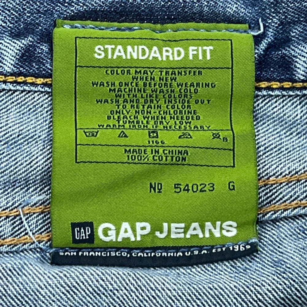 Gap 1969 Jeans Mens 38x30 Standard Fit 54023 Blue Medium‎ Authentic Wash Denim